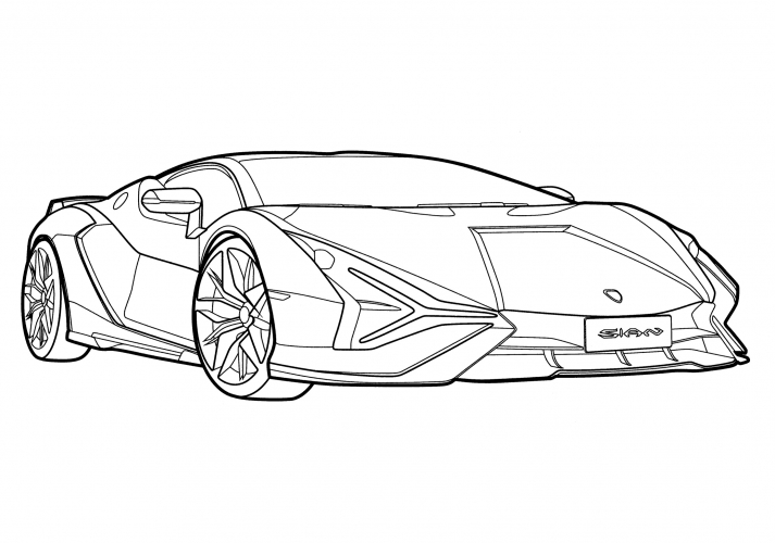 Lamborghini Sian coloring page