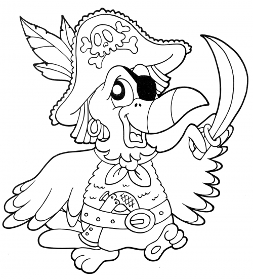 Pirate Parrot coloring page