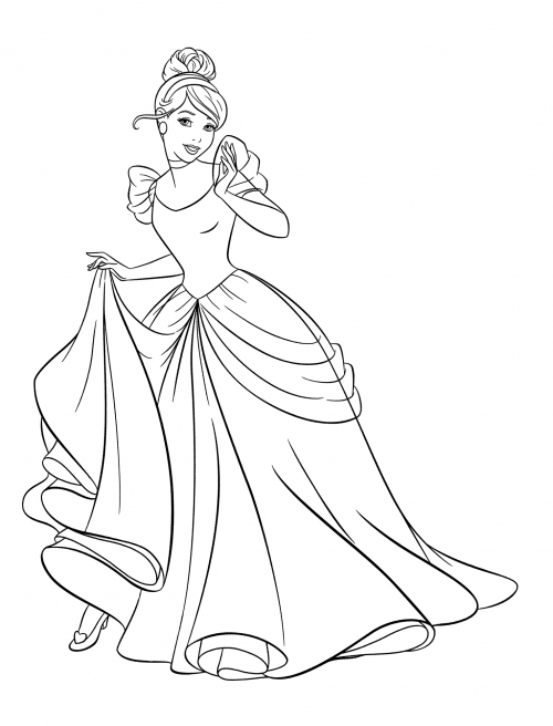 Charming Cinderella coloring page