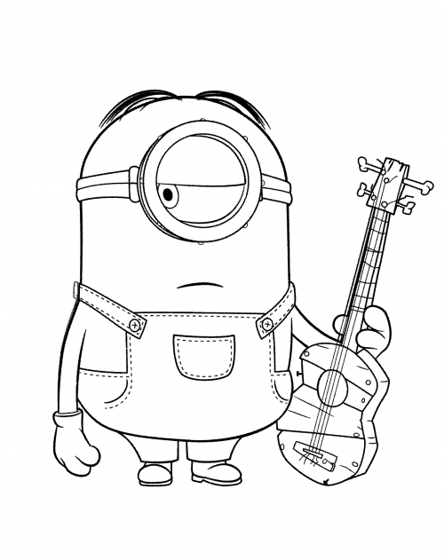 Dave with a guitar coloring page