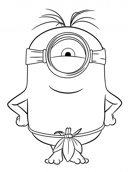 Carl in a loincloth coloring page