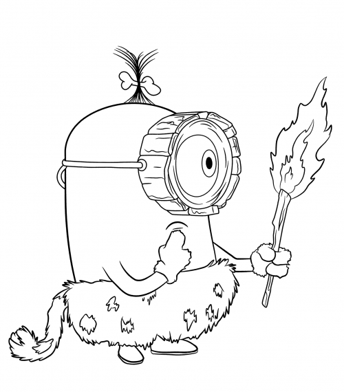 Bob with a torch coloring page