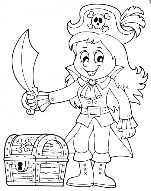 Pirate Girl coloring page