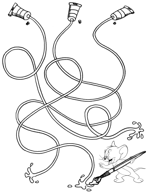 Maze with Jerry coloring page
