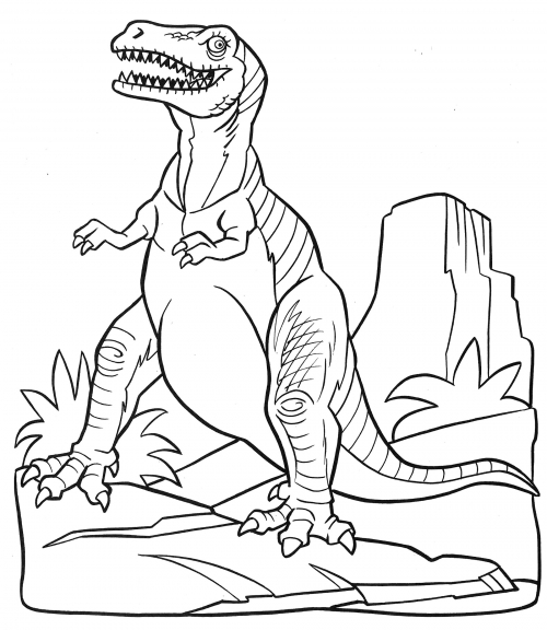 Fearsome dinosaur coloring page