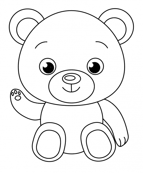 Friendly bear coloring page
