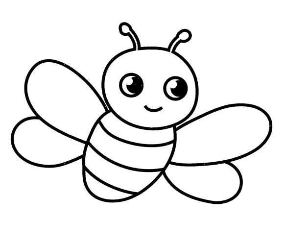 Beautiful little bee coloring page