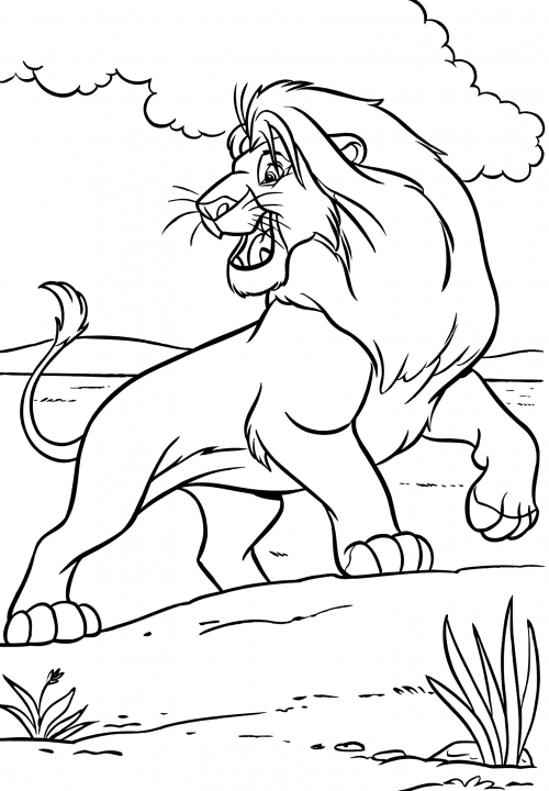 Adult Simba coloring page