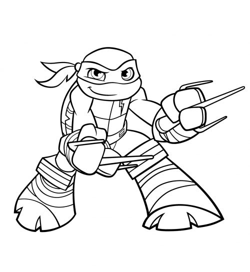 Raphael with dagger-sai coloring page