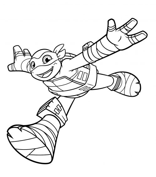 Michelangelo in an orange mask coloring page