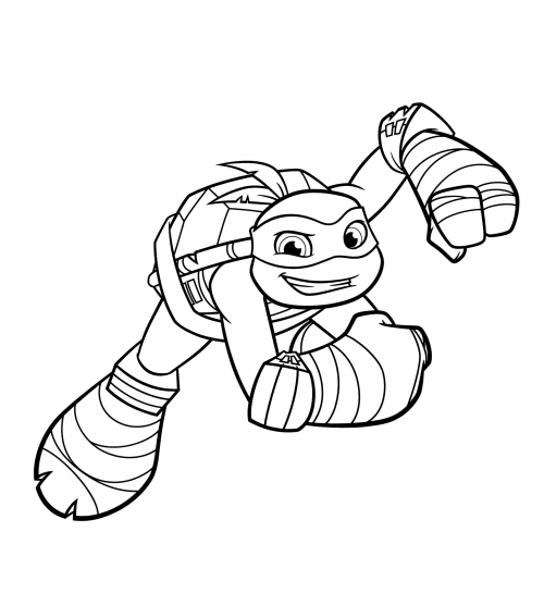Raphael in a red mask coloring page