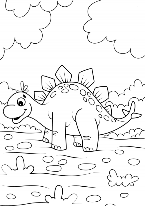 Small dino coloring page