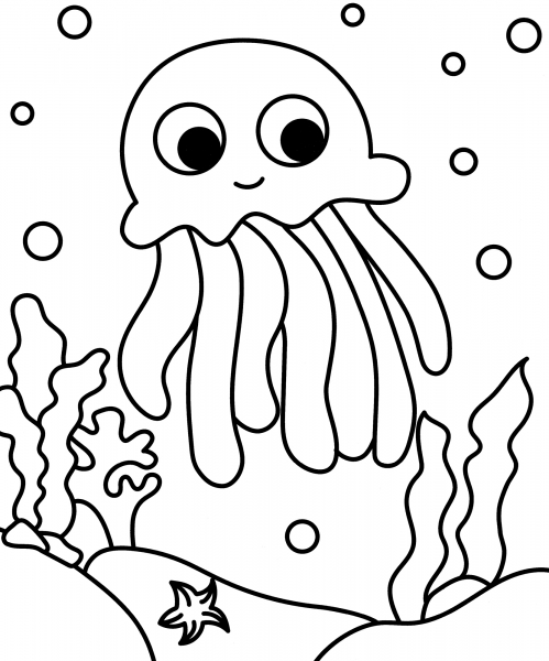 Shy octopus coloring page