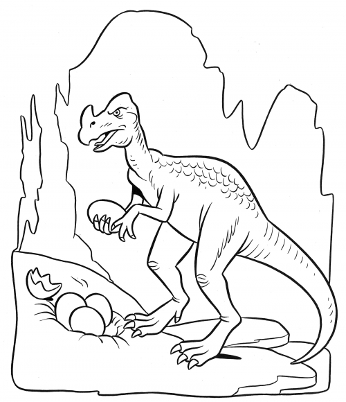 Dinosaur with egg coloring page