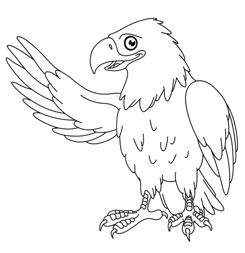 The welcoming eagle coloring page