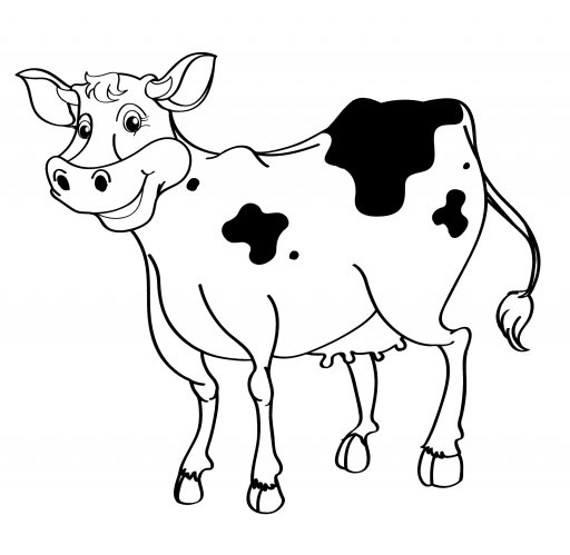 Cow with a large udder coloring page