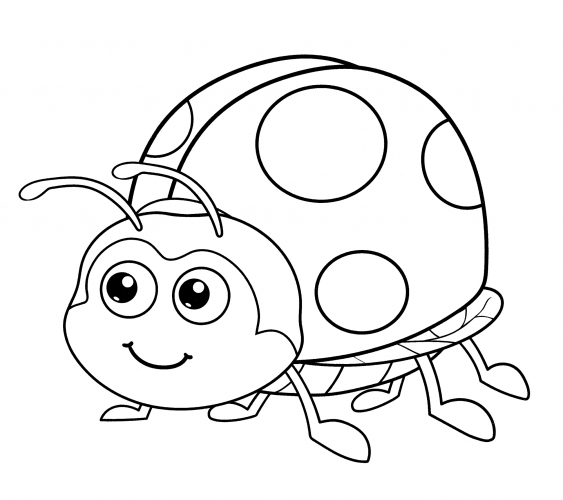 Kind ladybird coloring page