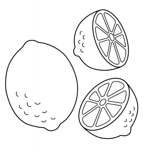 Lemon in a cut coloring page