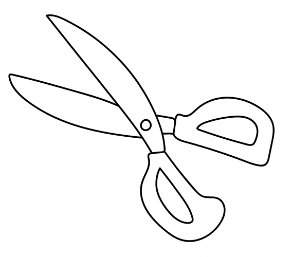 Large scissors coloring page