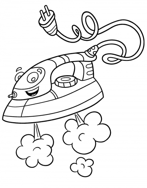 Steam iron coloring page