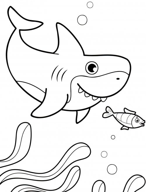 Kind shark coloring page