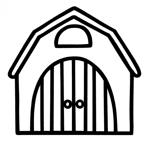 Wooden barn coloring page