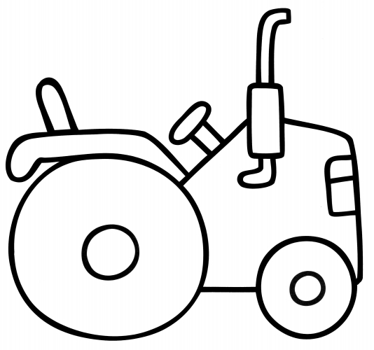 Green tractor coloring page