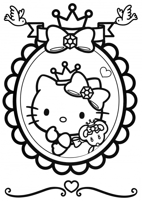Hello Kitty and mouse Judy coloring page