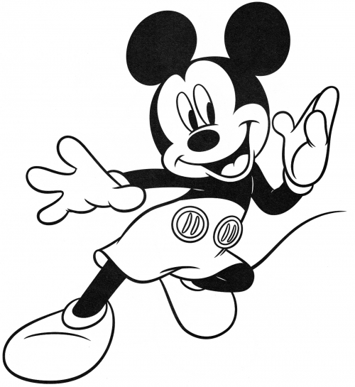 Funny Mickey Mouse coloring page