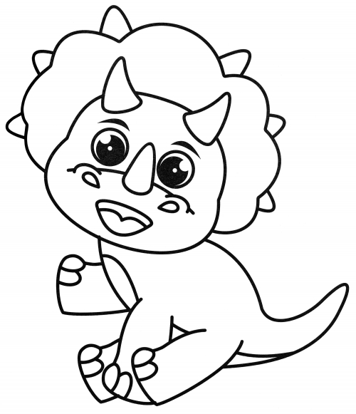 Cute Triceratop coloring page