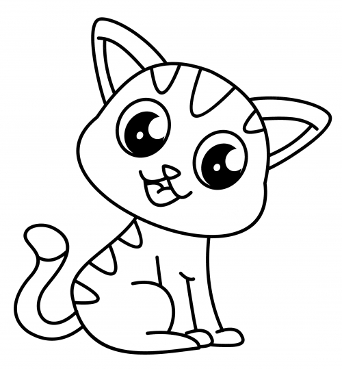 Polite kitten coloring page