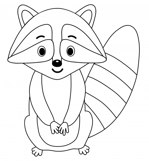 Shy raccoon coloring page