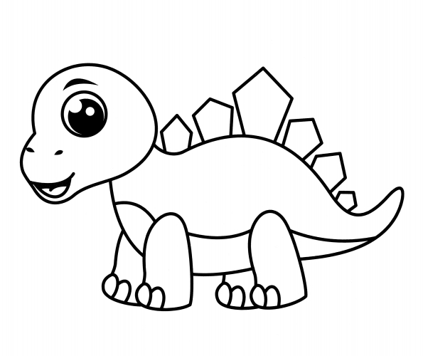 Little Stegosaurus coloring page