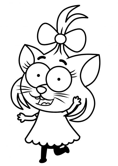 Canan in a pink dress coloring page