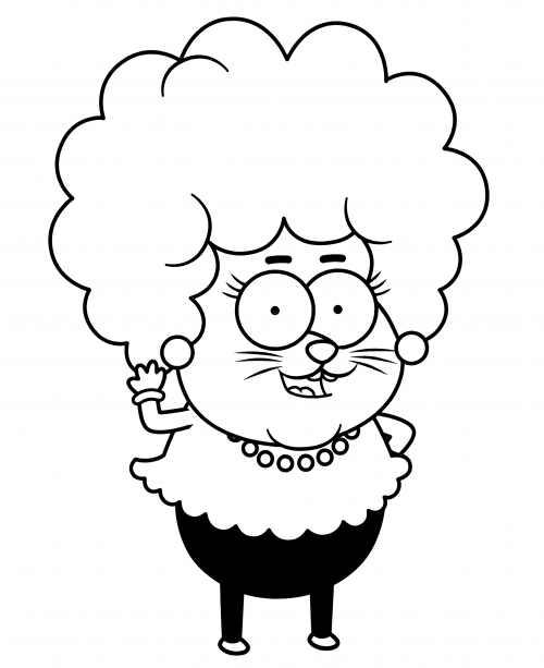 Kadriye with bouffant hair coloring page