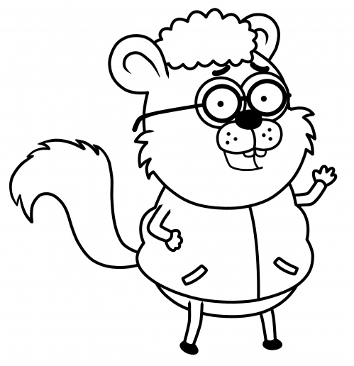 Kumpir with glasses coloring page