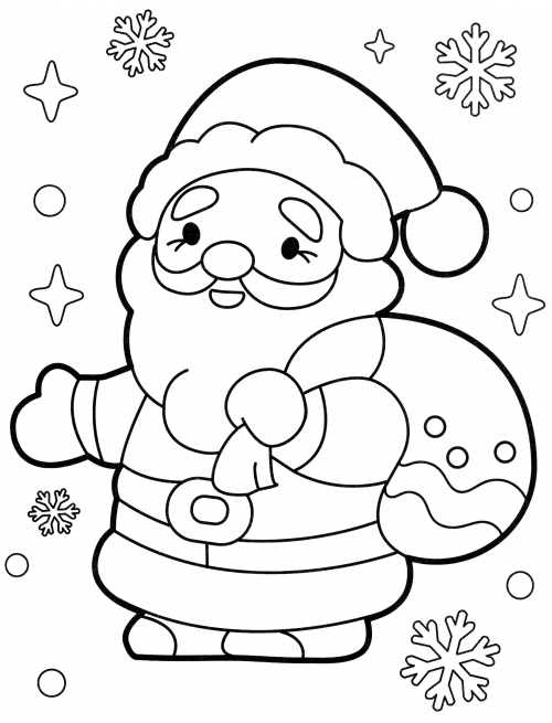 Santa Claus with gifts coloring page