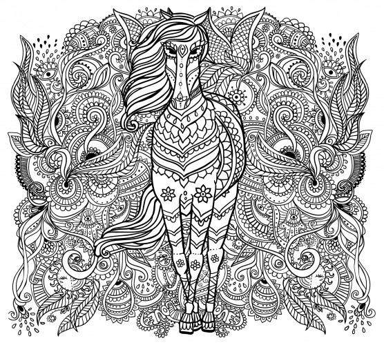 Magic horse anti-stress coloring page