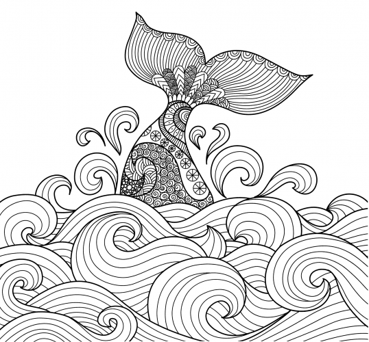 Fish in the ocean anti-stress coloring page