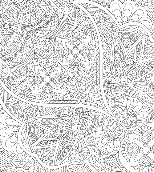 Floral patterns anti-stress coloring page