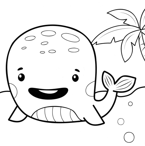 Baby whale coloring page