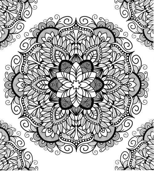 Complex pattern mandala coloring page