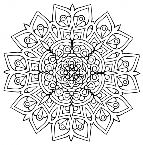Intricate designs mandala coloring page