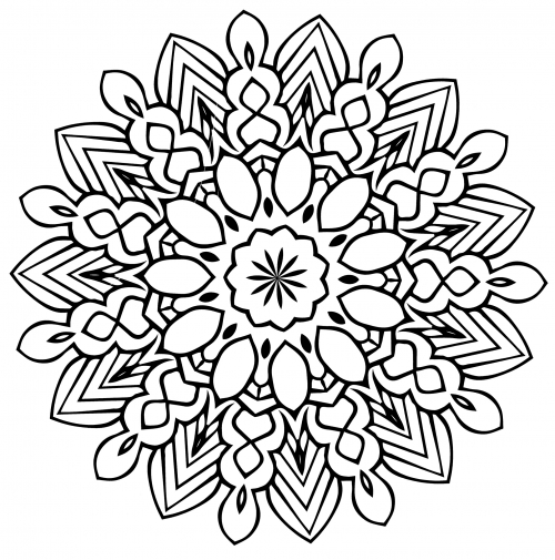 Pointed mandala coloring page