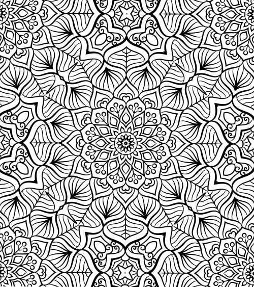 Mandala with lots of details coloring page