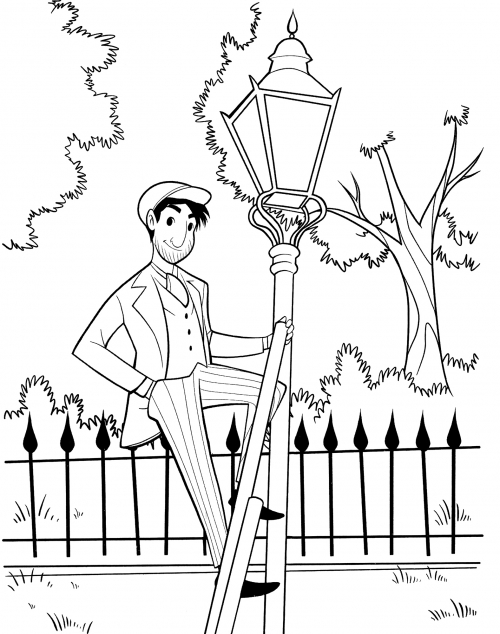 Jack's fixing the lantern coloring page
