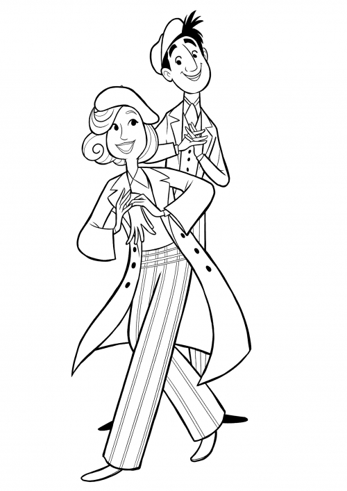 Banks in love coloring page