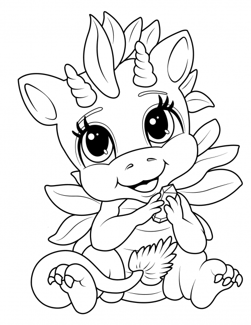 Crystal dragon coloring page