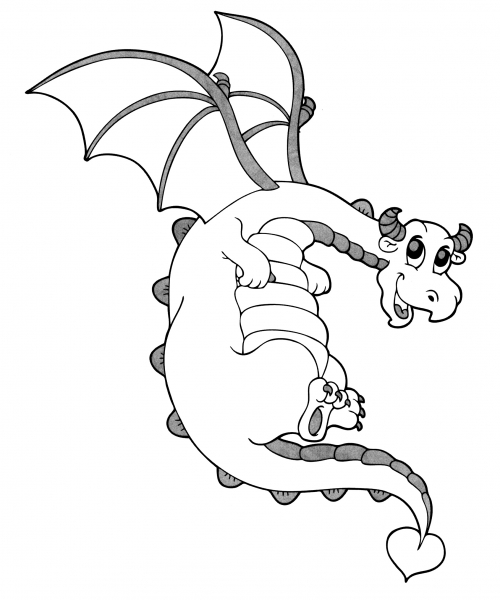 Fire-breathing dragon coloring page
