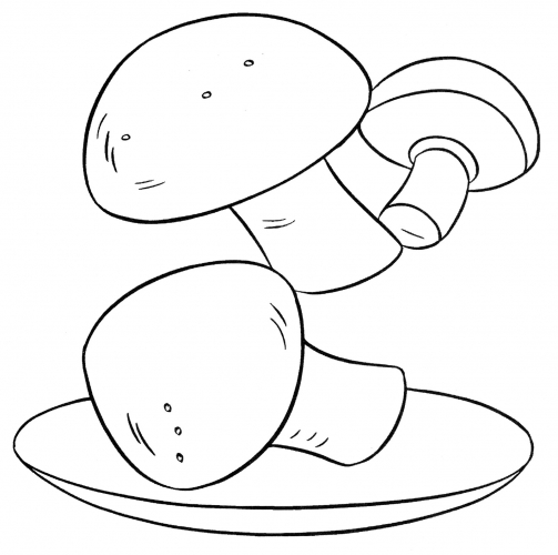 Champignon on a plate coloring page